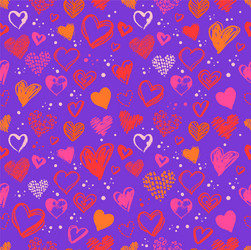 Seamless pattern with valentine grunge hearts vector