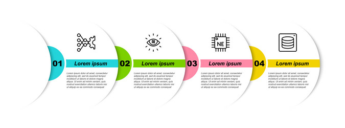 set line neural network artificial intelligence vector image