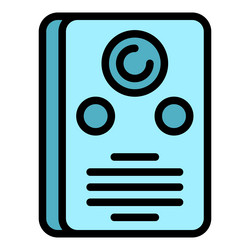 Video intercom alarm icon flat vector