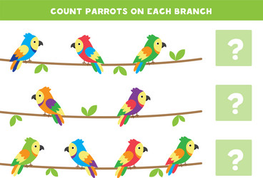 count number parrots on each branch math g vector