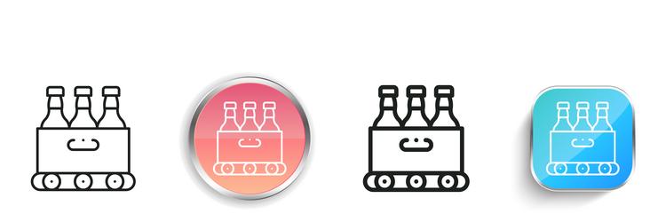 manufacturing icon thin linear regular and button vector image