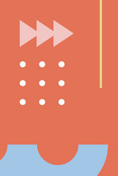 Pink straight arrow with pointed end and dots Vector Image