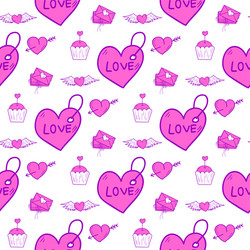 simple red heart sharp seamless pattern vector image
