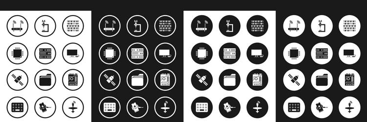 set binary code server data web hosting vector image