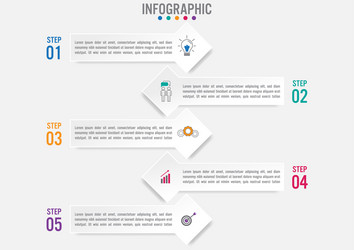 Business infographic template with 5 options vector