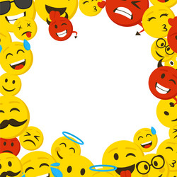 cartoon color emoticons frame banner card vector