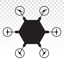 civilian aerial drone flat icon on a transparent vector