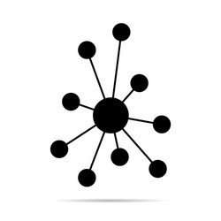 hub flat network icon connect structure symbol vector image