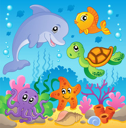 Coral reef theme image 5 Royalty Free Vector Image