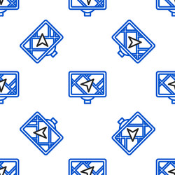 Line gps device with map icon isolated seamless vector