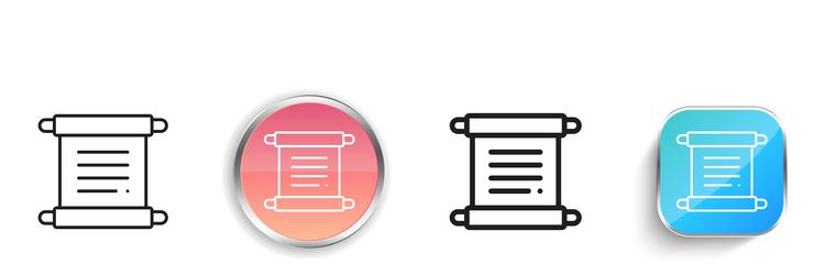 manuscript icon thin linear regular and button vector image