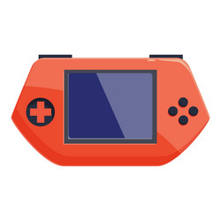 red portable game console displaying empty screen vector image