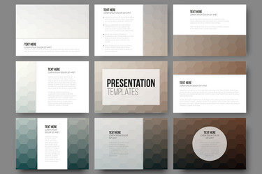 set of 9 templates for presentation slides vector image