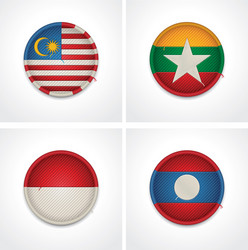 Flags of countries as fabric badges vector