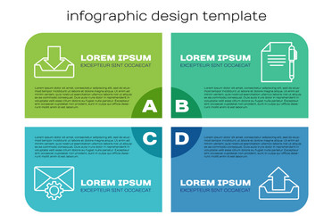 set line envelope setting download inbox upload vector image