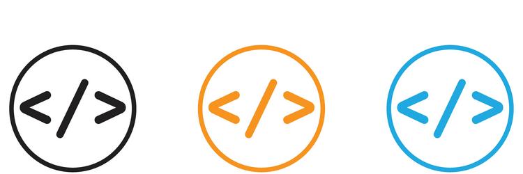 coding logo set collection for web app ui vector image