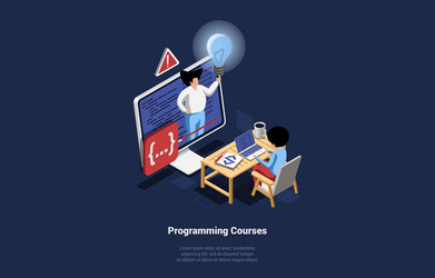 internet programming courses vector image