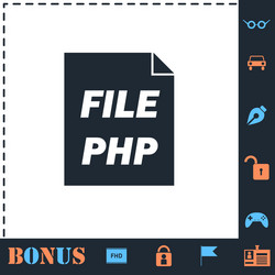 Php file icon flat vector