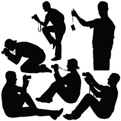 Silhouetted Photographer Vector Image