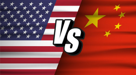trade war concept american versus china usa Vector Image
