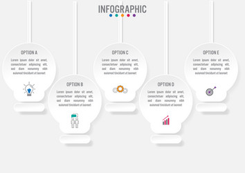 business infographic template with bulb shape vector