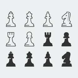 Set Icons Chess Pieces Their Names Stock Illustration 329364188