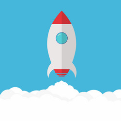 rocket launch project startup and development vector image