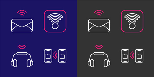 set line data transfer and storage smart vector image