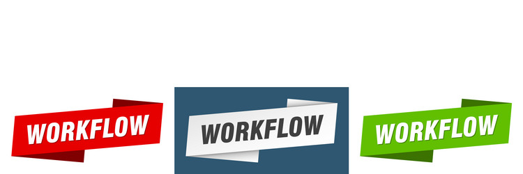 Workflow sticker workflow label Royalty Free Vector Image