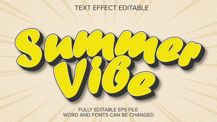 3d text effect summer editable vector image