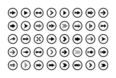 different arrows set for ui ux gui vector image