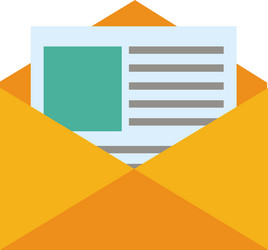 message envelope with document coming out icon vector image