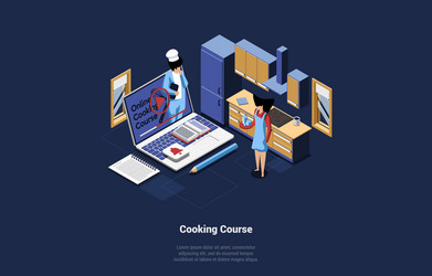 Online cooking course conceptual vector