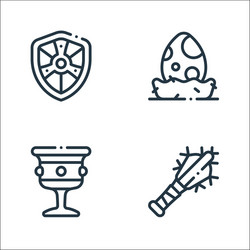 videogame elements line icons linear set quality vector image