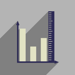 flat web icon with long shadow graph vector image
