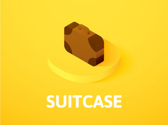 Suitcase isometric icon isolated on color vector