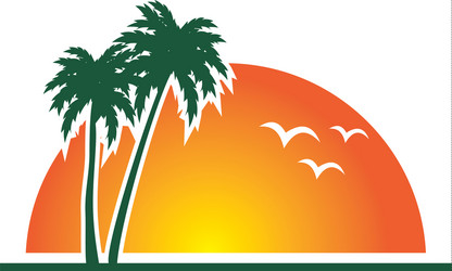 Palm tree icon tropic gold logo Royalty Free Vector Image