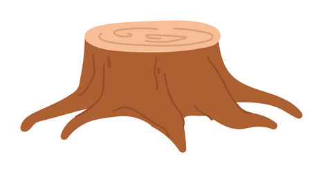 tree stump in flat design forest trunk cutting vector image