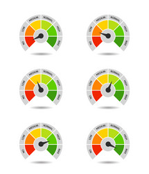 Bar meter with progress level from red vector