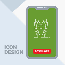 bug insect spider virus app line icon in mobile vector