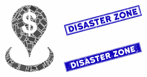 geo targeting mosaic and distress rectangle vector image