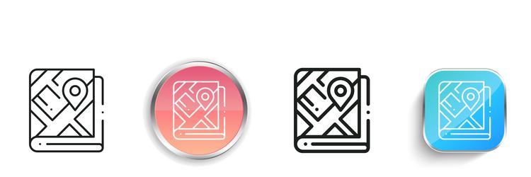 map icon thin linear regular and button style vector image