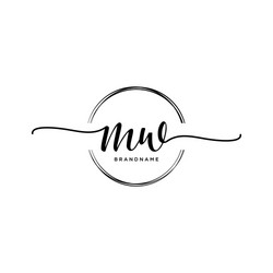 Tm initial handwriting logo with circle template Vector Image