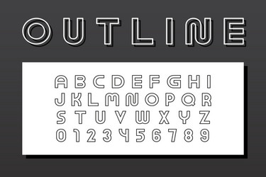 Outline modern font trendy english contour vector