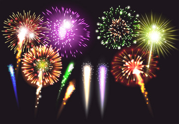 Fireworks set Royalty Free Vector Image - VectorStock