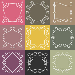 Set of outline borders and frames abstract hipster vector