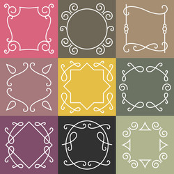 set of outline borders and frames abstract hipster vector