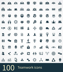 Teamwork 100 icons universal set for web and ui vector