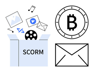 digital content in scorm package vector image