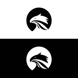 Eagle shield logo icon head Royalty Free Vector Image